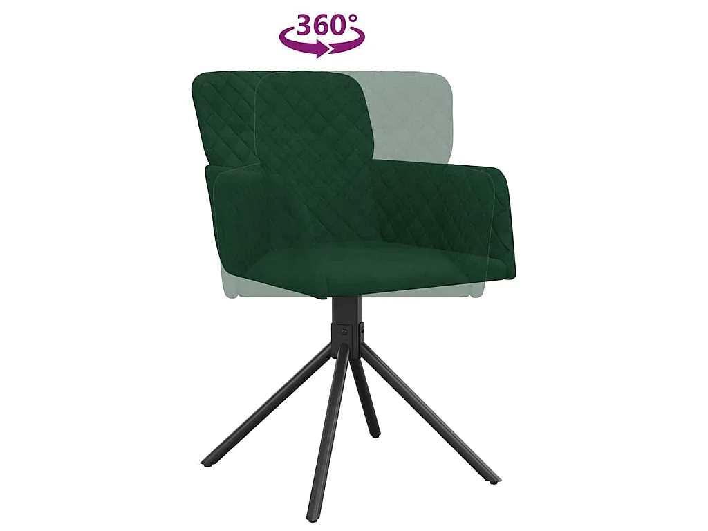 Sillas de comedor giratorias 2 unidades terciopelo verde oscuro
