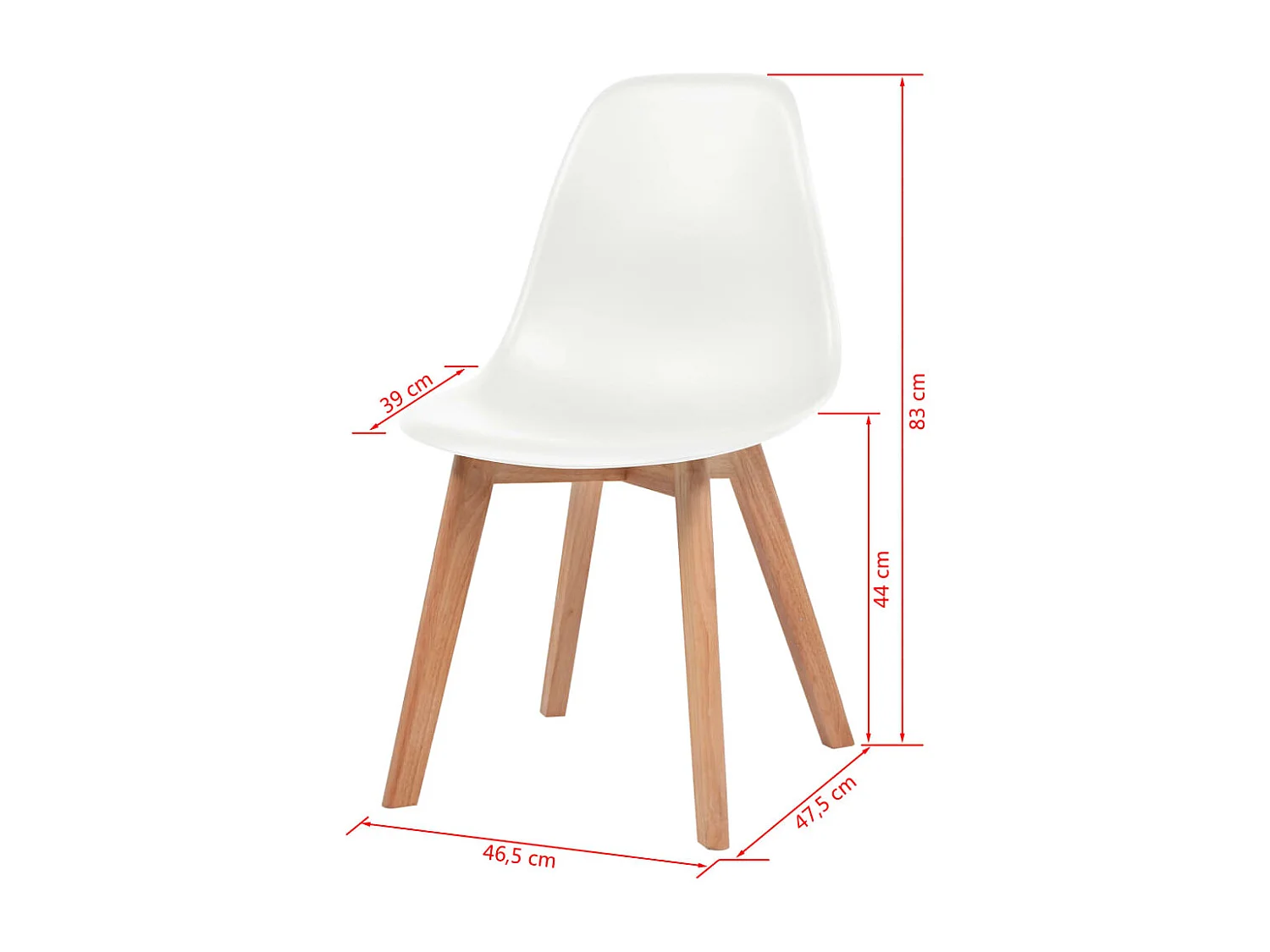 Cadeiras de jantar 2 pcs plástico branco