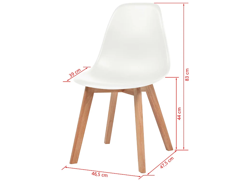 Chaises à manger lot de 2 Blanc Plastique