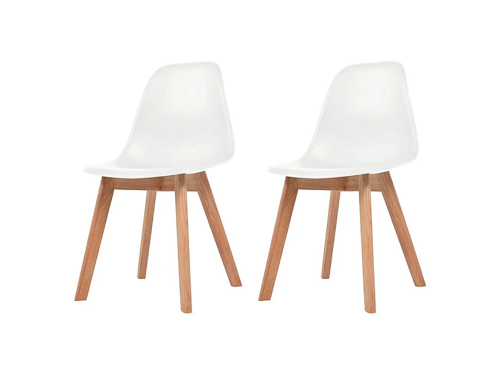Chaises à manger lot de 2 Blanc Plastique