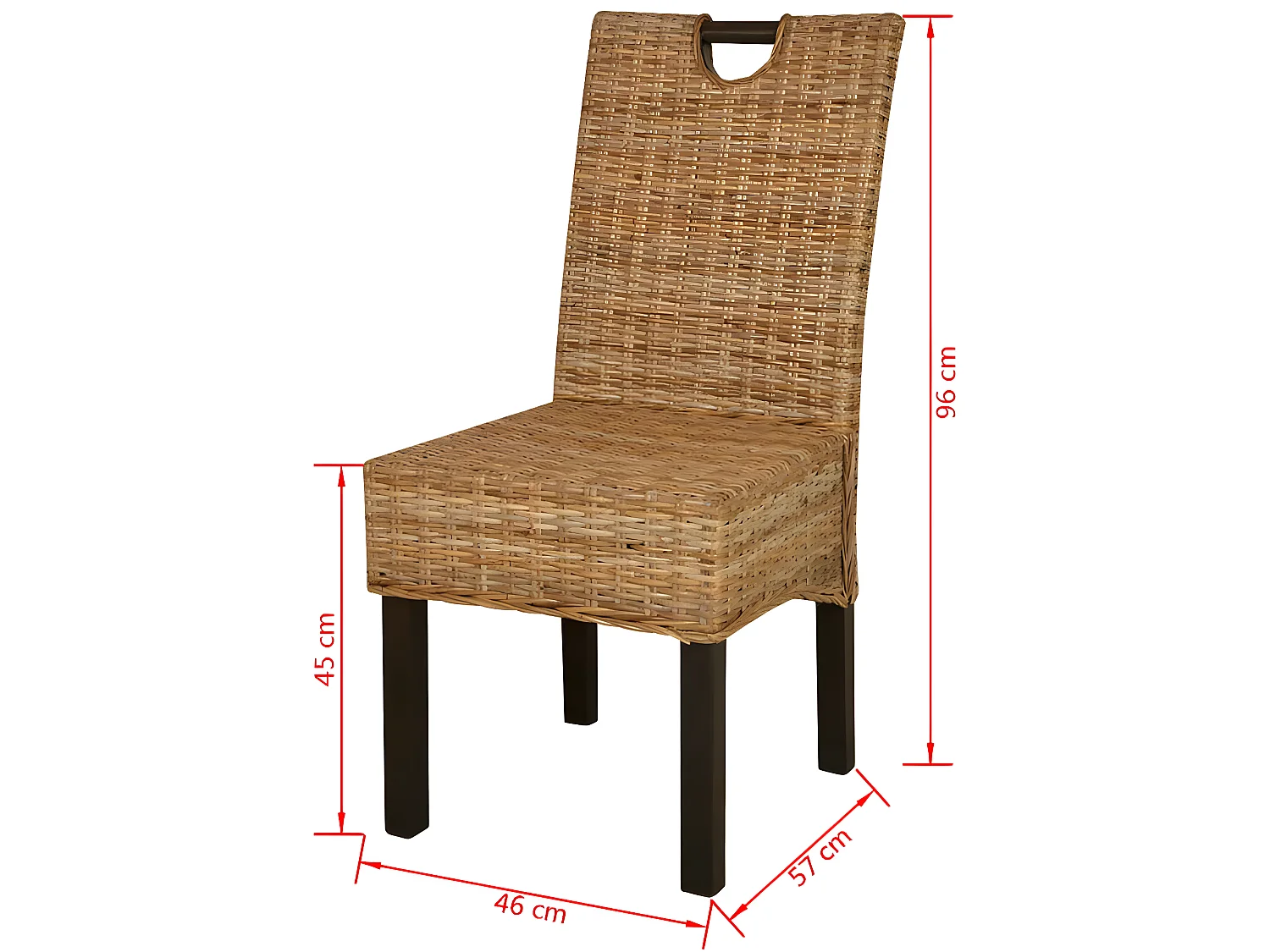 Esszimmerstühle 2 Stk. Kubu-Rattan Mangoholz