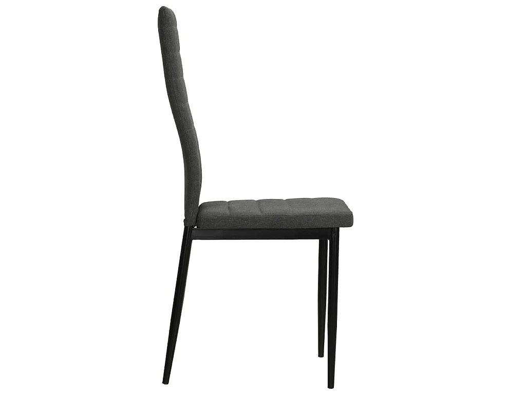 Cadeiras de jantar 6 pcs tecido cinzento-escuro