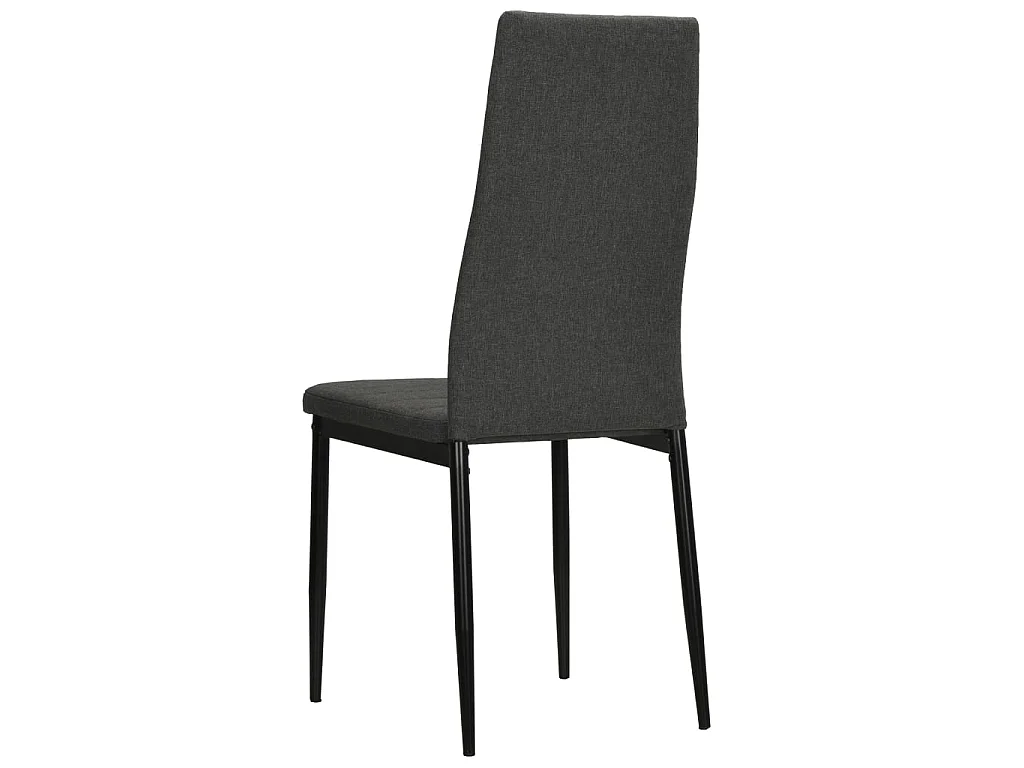 Cadeiras de jantar 6 pcs tecido cinzento-escuro