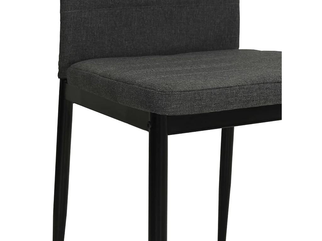 Cadeiras de jantar 6 pcs tecido cinzento-escuro