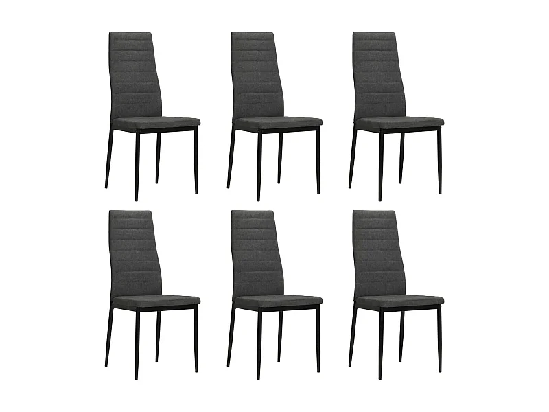 Chaises à manger lot de 6 gris foncé tissu
