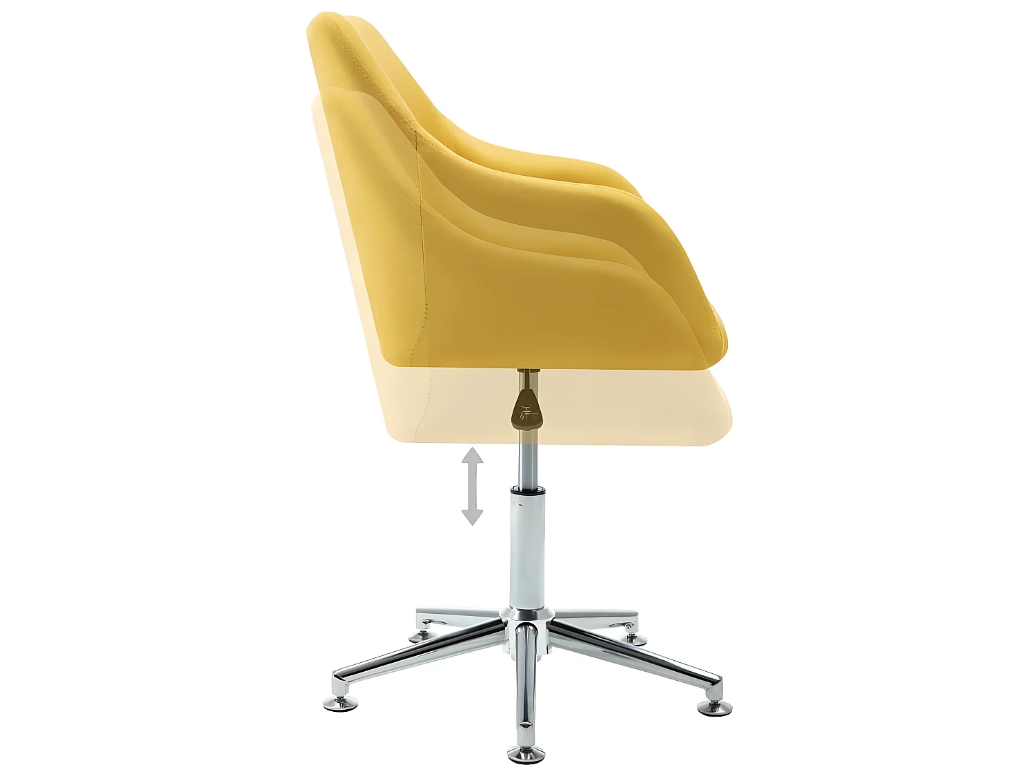 Chaise pivotante de salle à manger Jaune Tissu