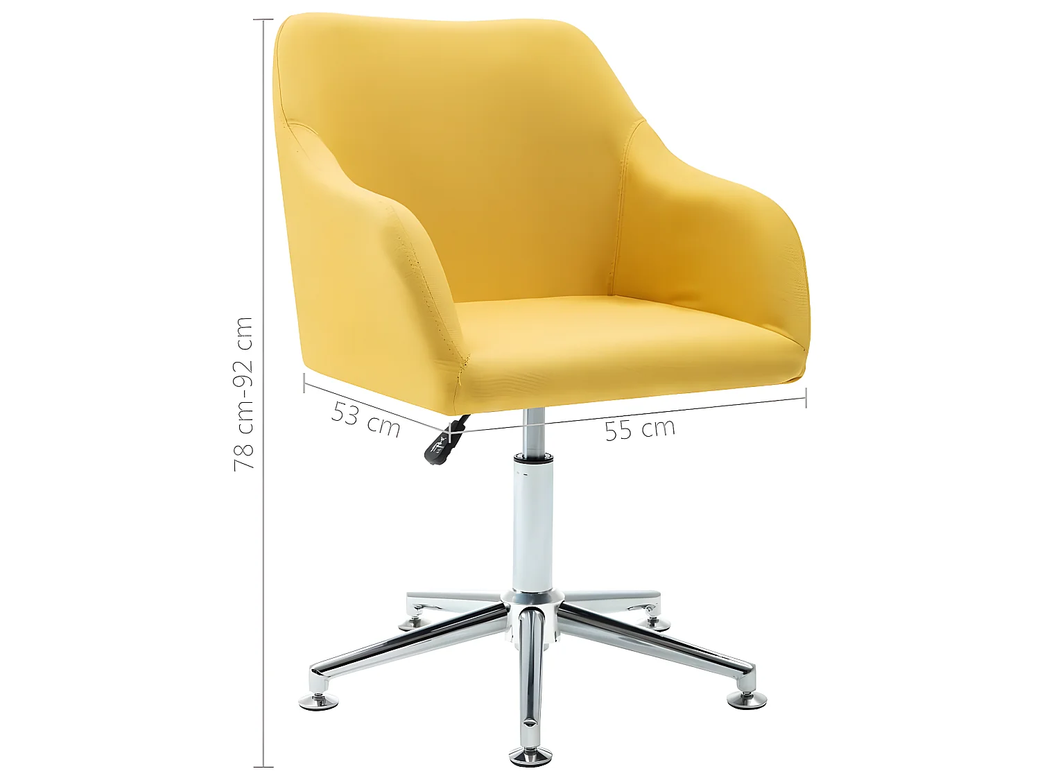 Chaise pivotante de salle à manger Jaune Tissu