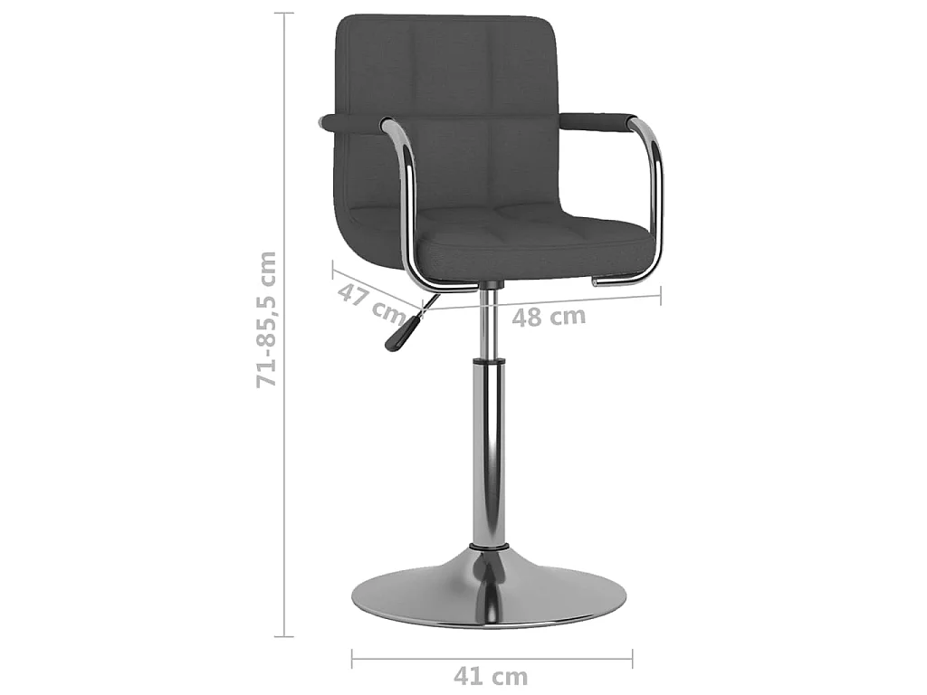 Chaise de salle à manger Gris foncé Tissu