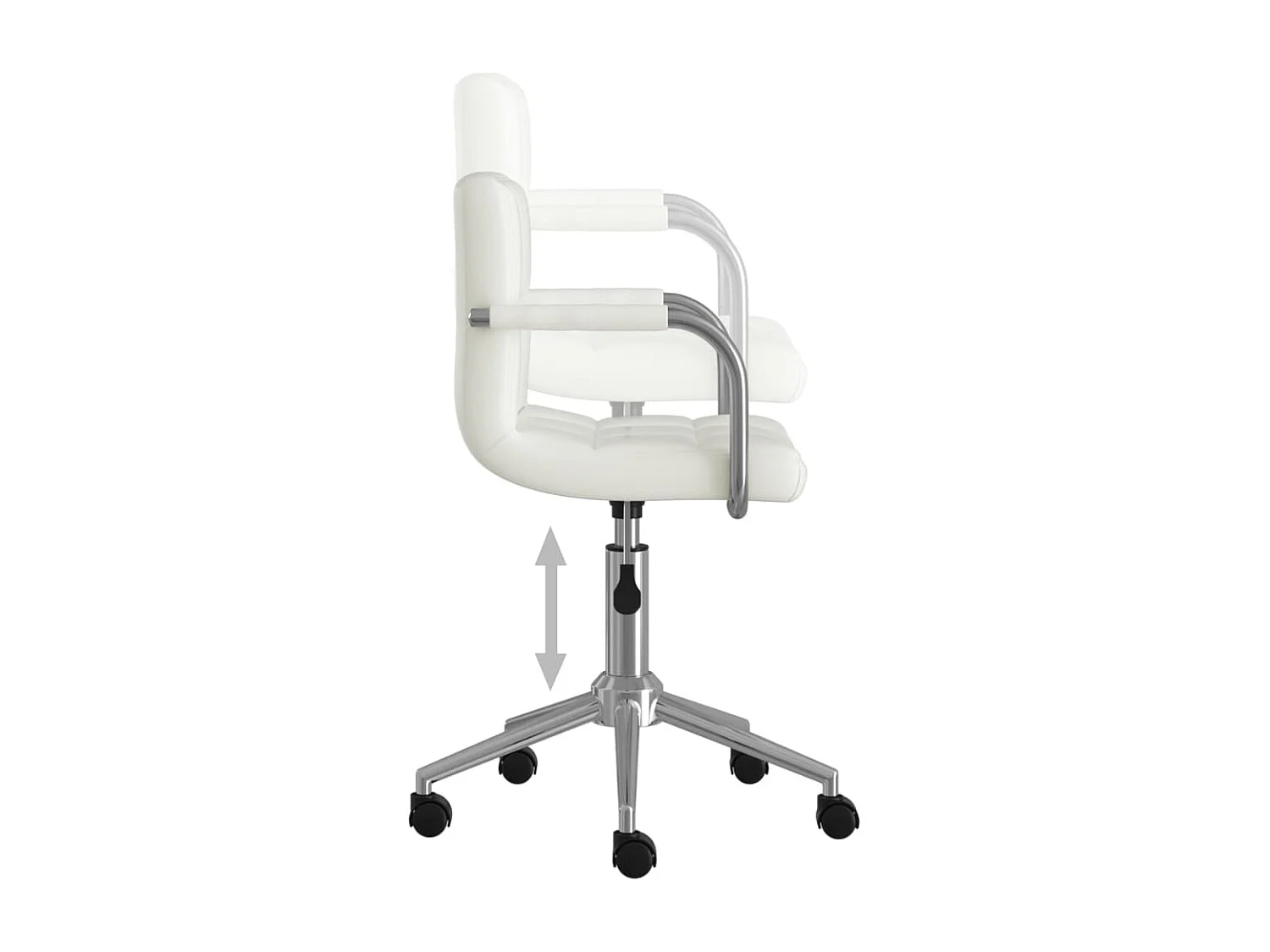 Chaise pivotante de salle à manger Blanc Similicuir