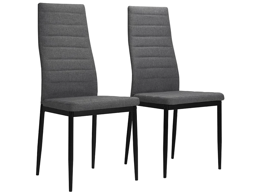 Sedie da Pranzo 2 pz Grigio Chiaro in Tessuto