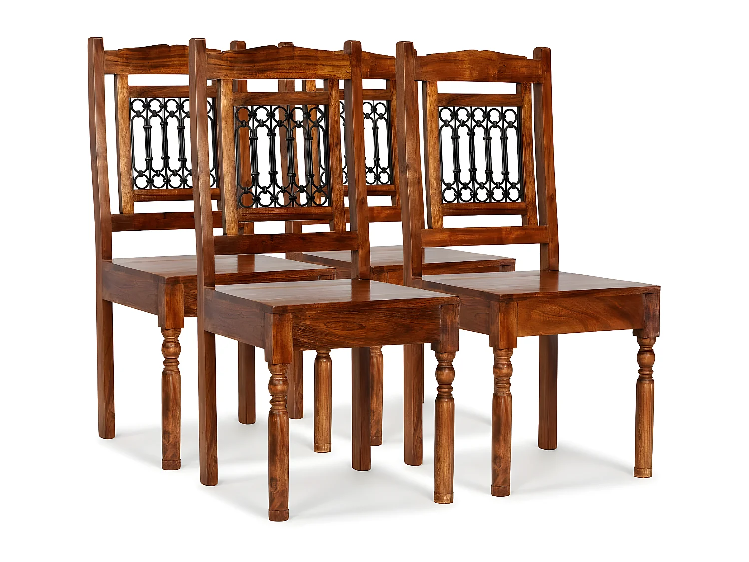 Chaises à manger lot de 4 bois massif classique