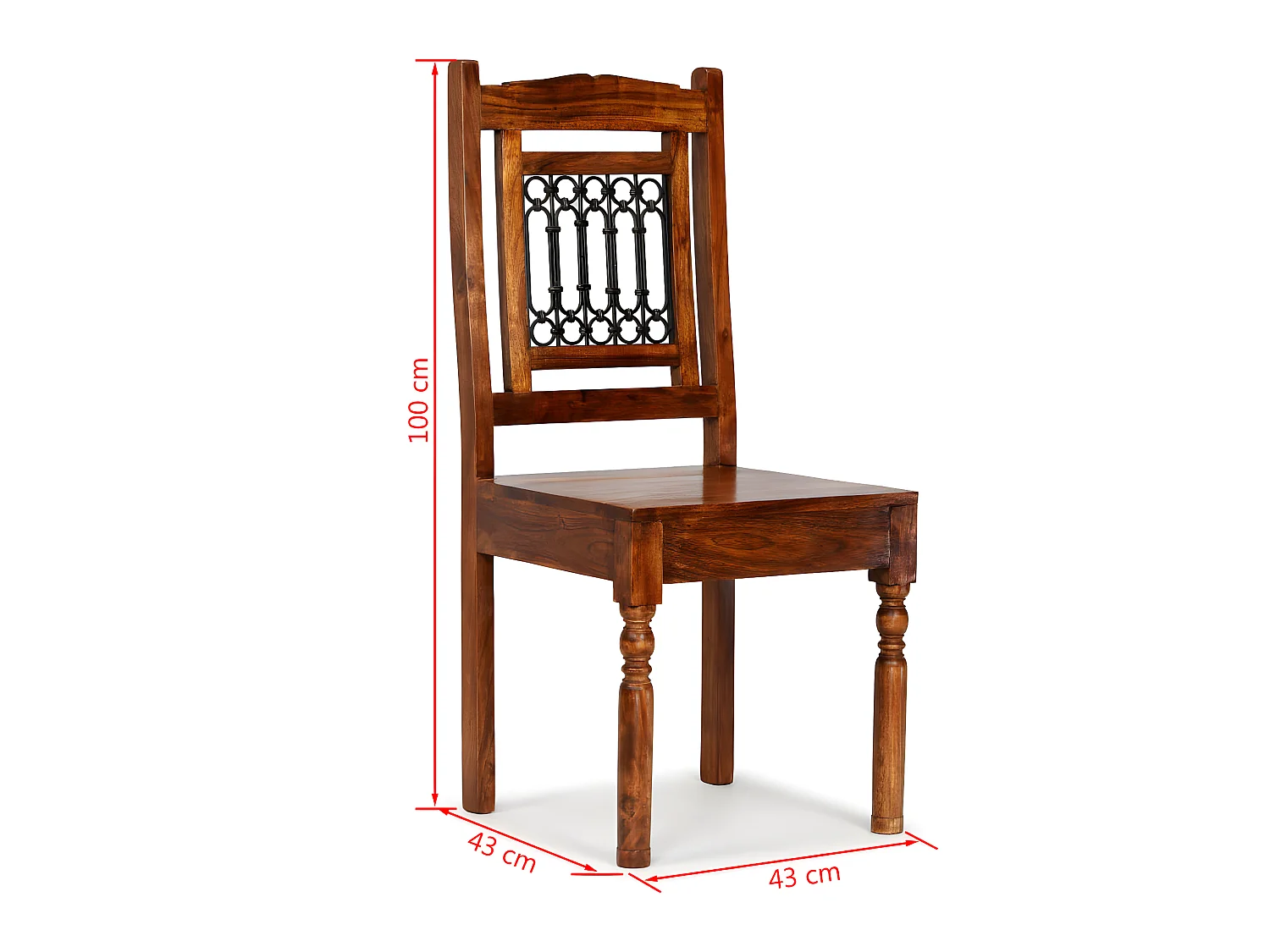 Eetkamerstoelen 4 st massief hout met sheesham afwerking