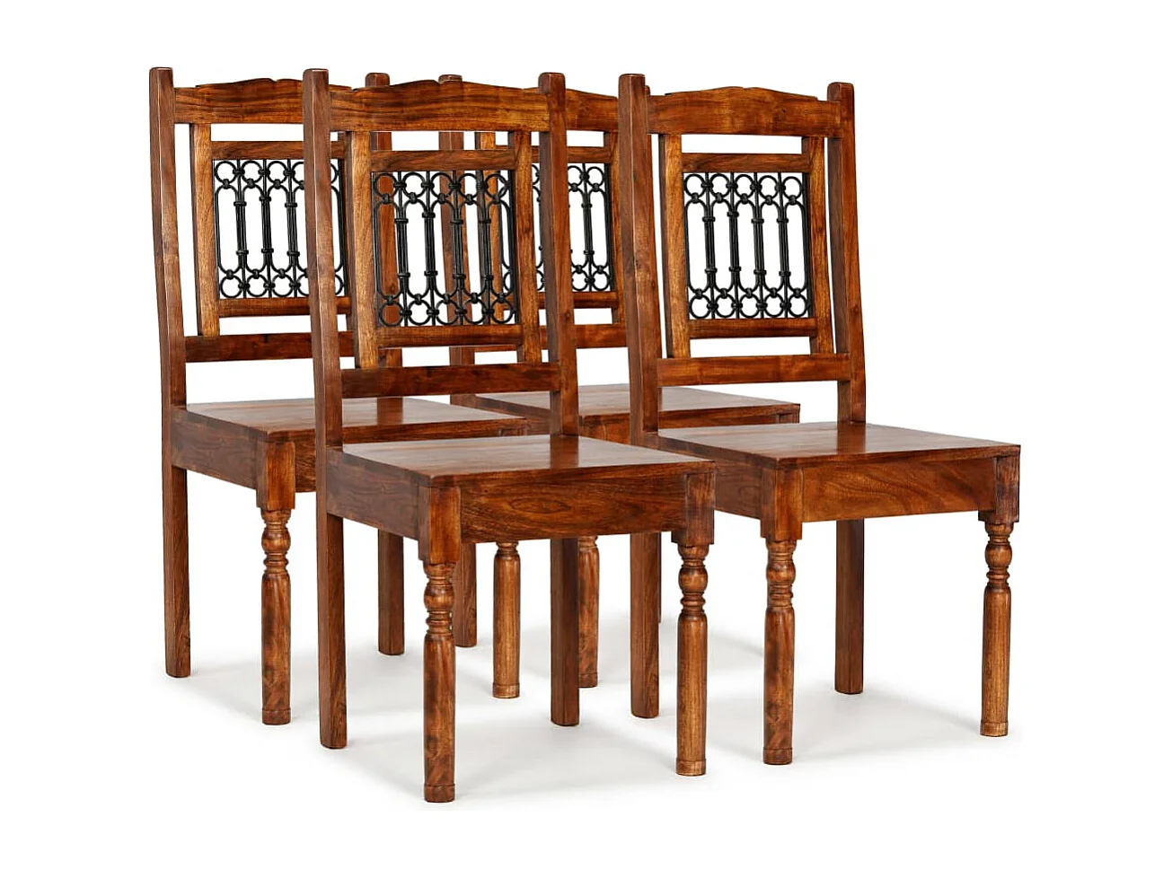 Sedie da Pranzo 4 pz in Legno Massello Classiche