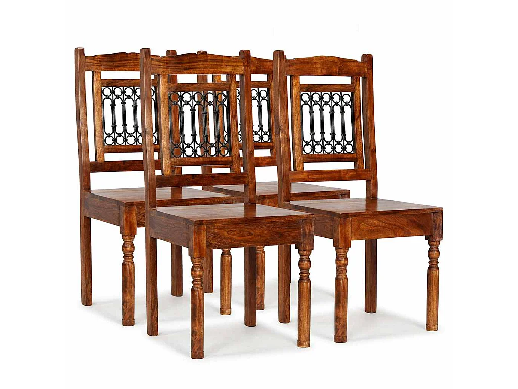 Chaises à manger lot de 4 bois massif classique