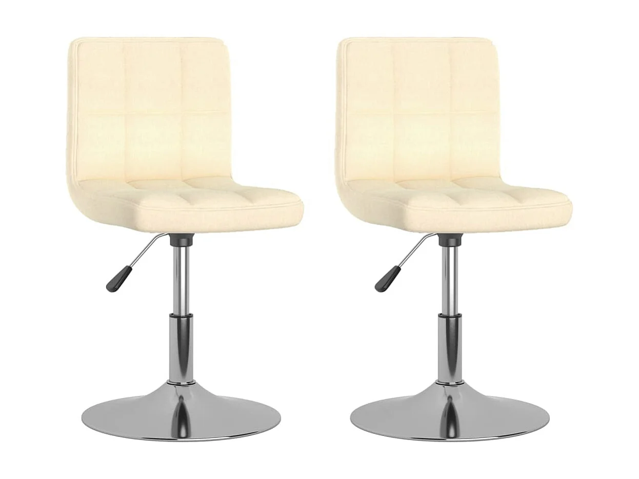 Chaises pivotantes à manger lot de 2 crème tissu
