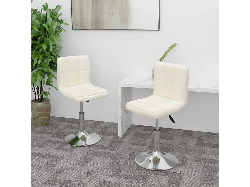 Chaises pivotantes à manger lot de 2 crème tissu
