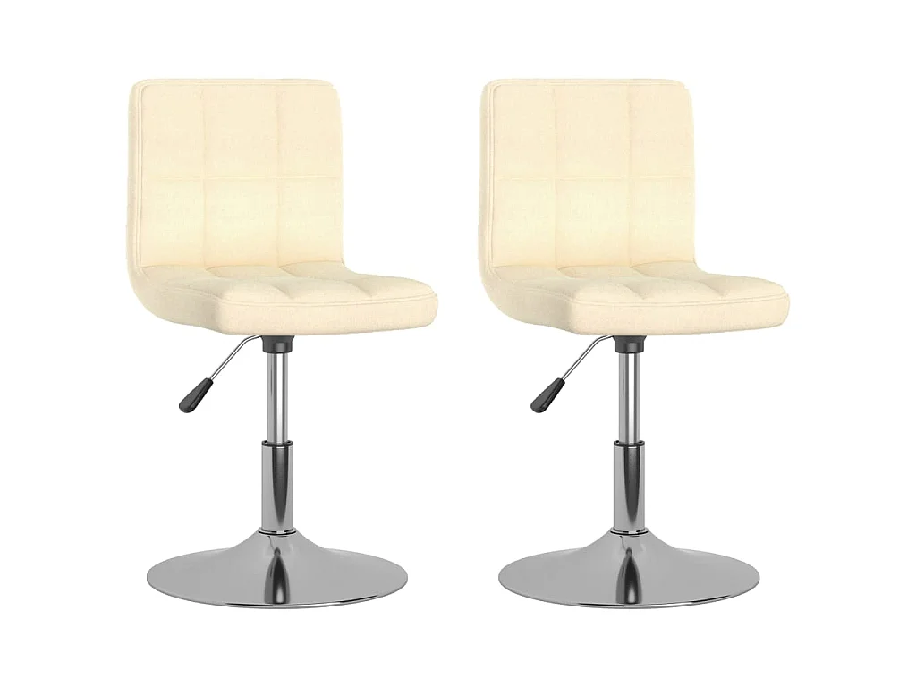 Chaises pivotantes à manger lot de 2 crème tissu