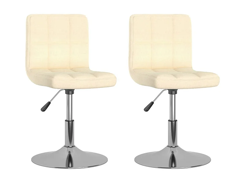 Chaises pivotantes à manger lot de 2 crème tissu