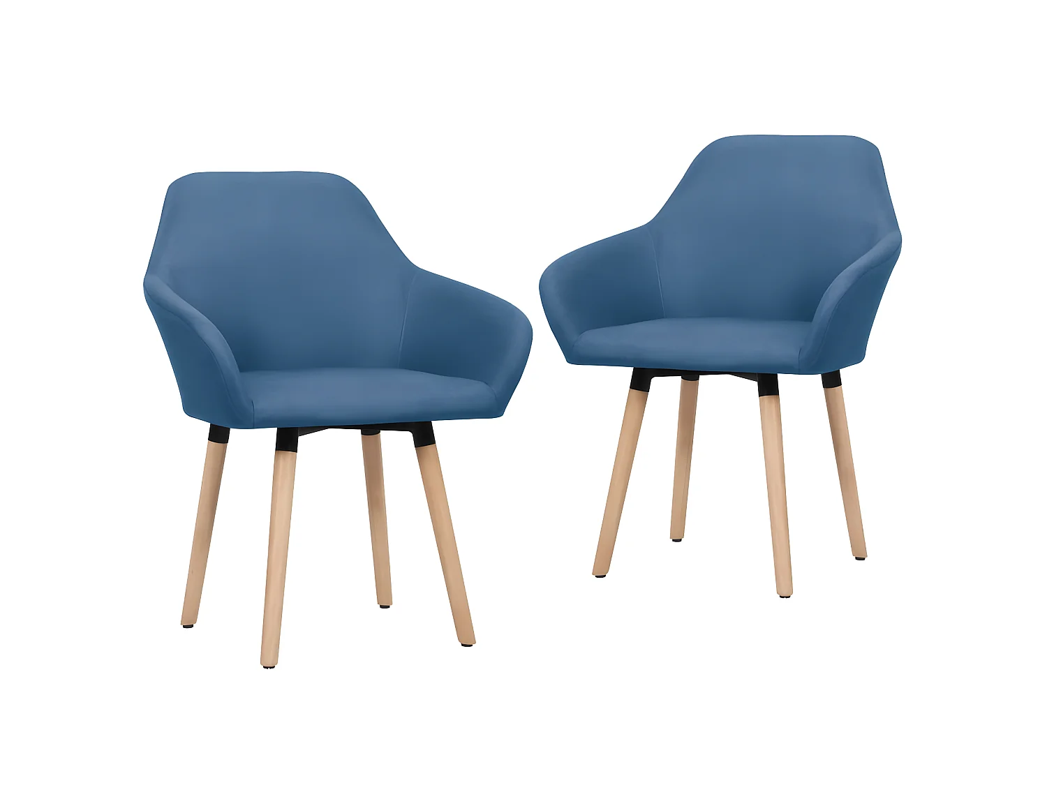 Esszimmerstühle 2 Stk. Blau Stoff