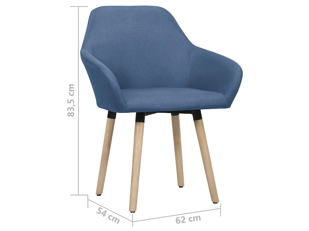 Sedie da Pranzo 2 pz Blu in Tessuto