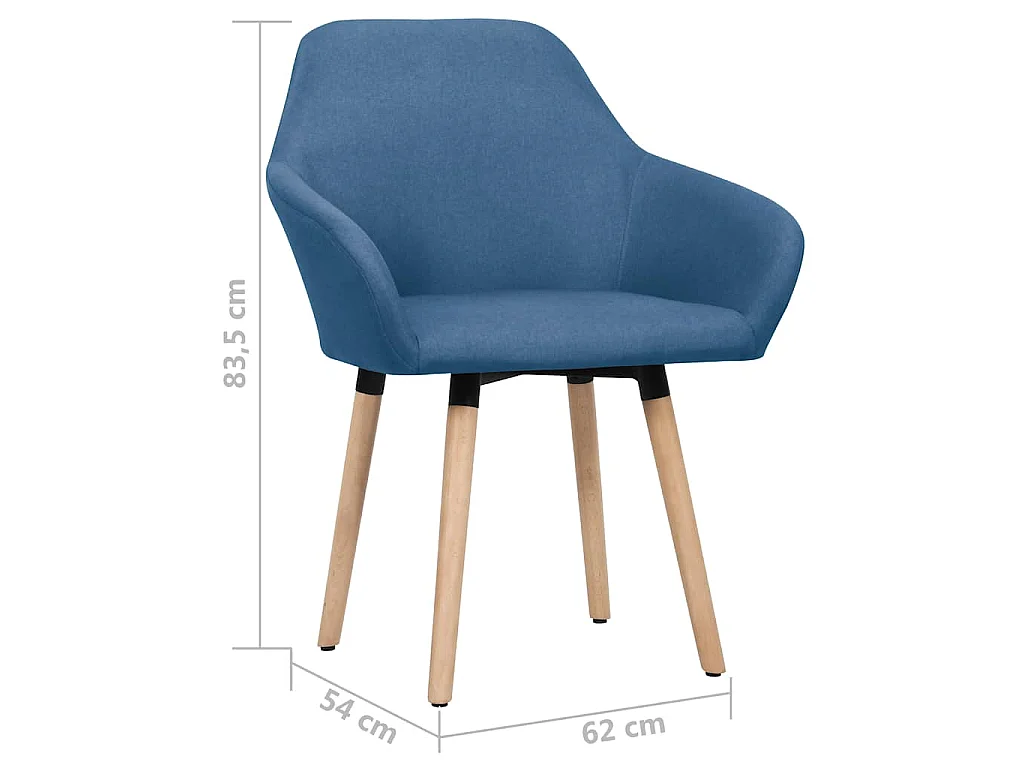 Sedie da Pranzo 2 pz Blu in Tessuto