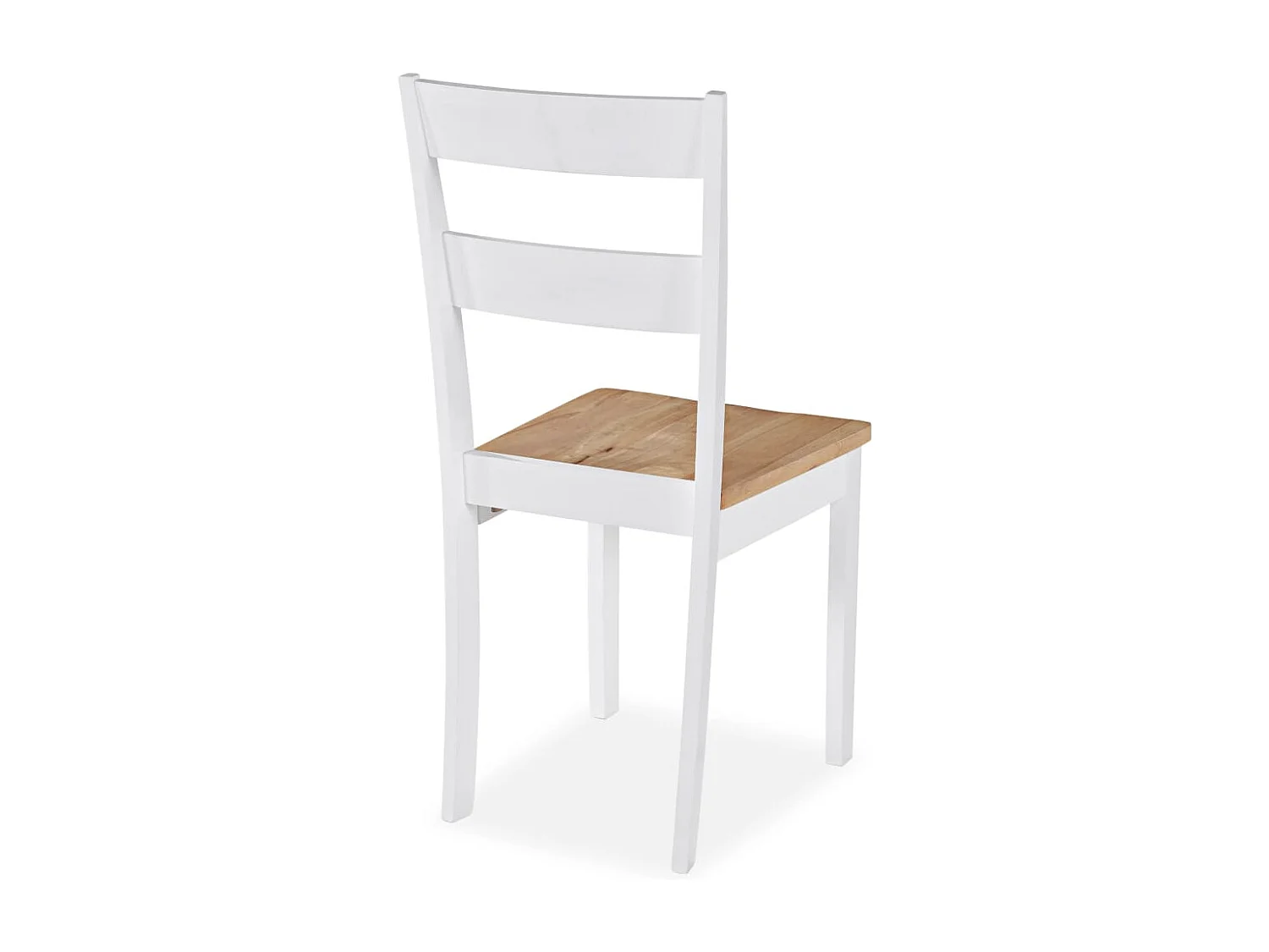 Chaises à manger lot de 6 blanc bois d'hévéa massif