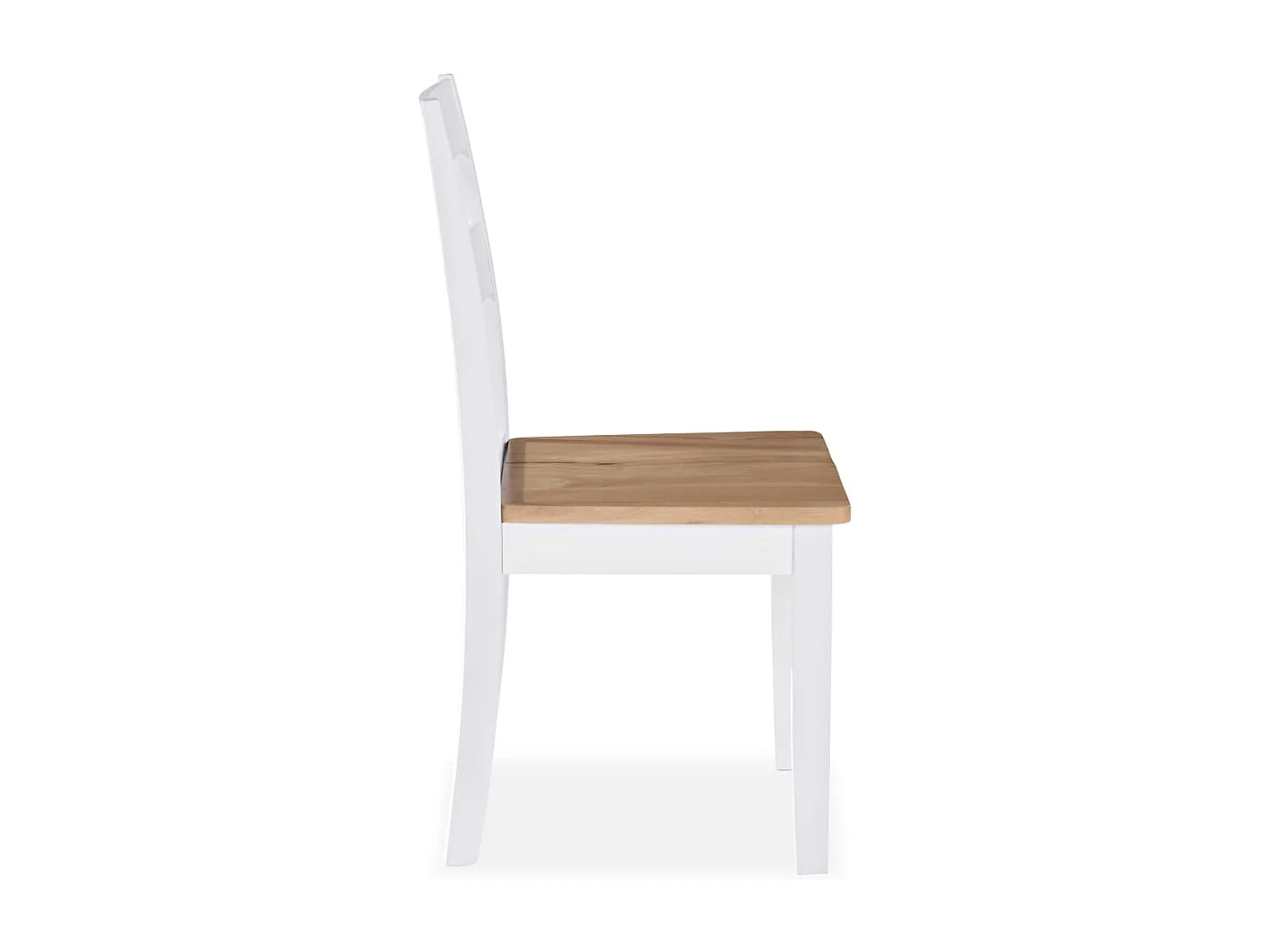 Chaises à manger lot de 6 blanc bois d'hévéa massif