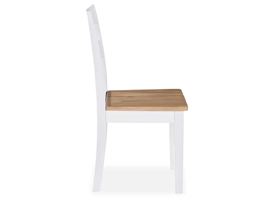 Chaises à manger lot de 6 blanc bois d'hévéa massif