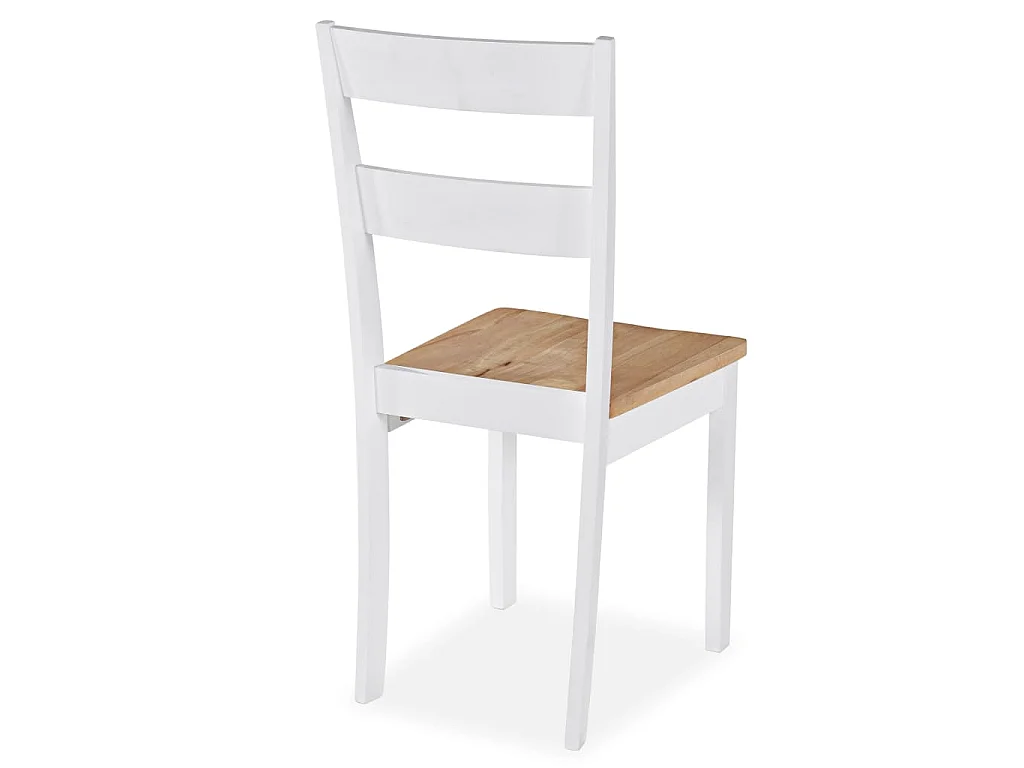 Chaises à manger lot de 6 blanc bois d'hévéa massif