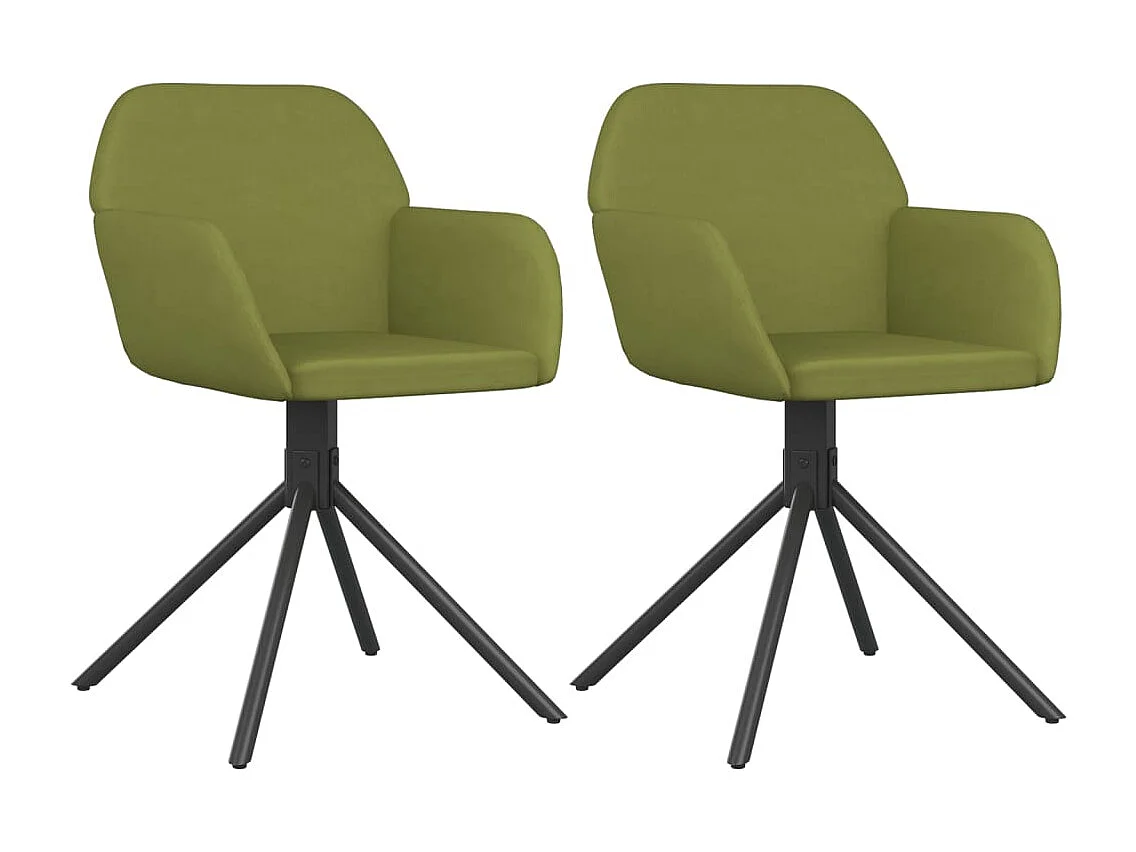 Sedie da Pranzo Girevoli 2 pz Verde Chiaro in Velluto