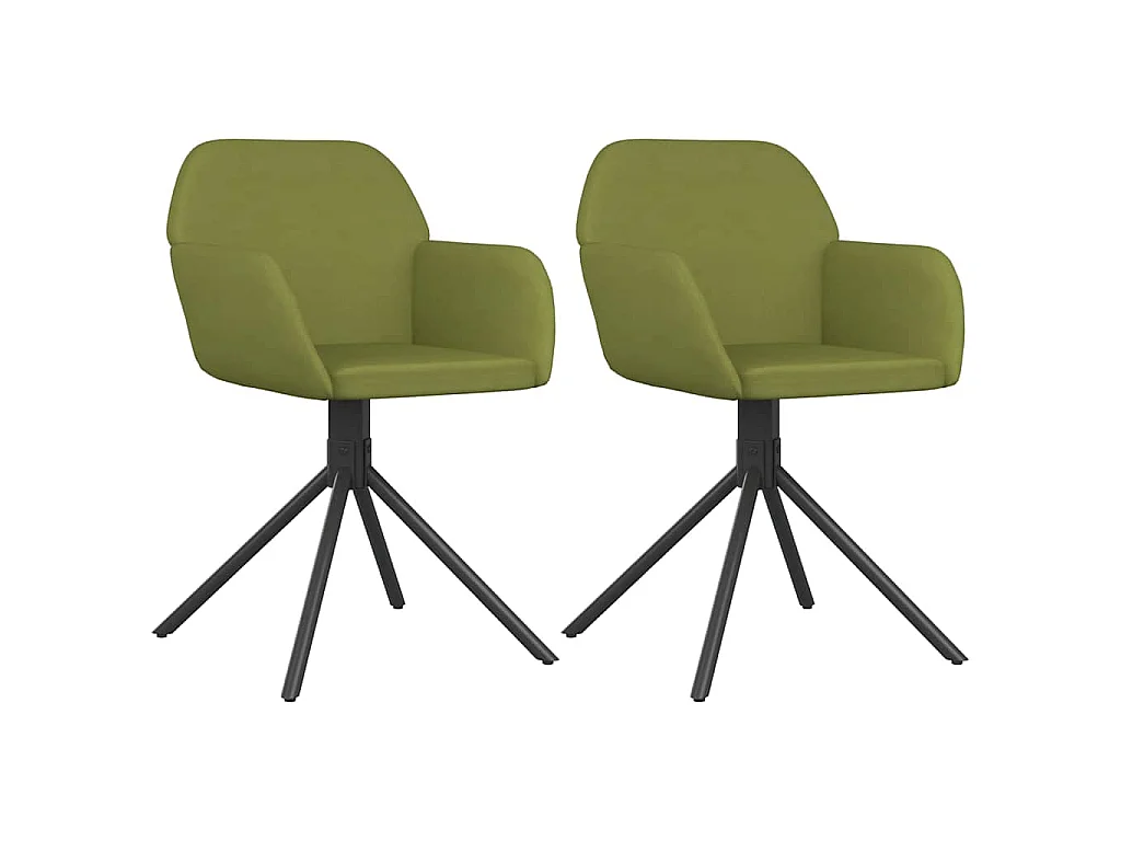 Sedie da Pranzo Girevoli 2 pz Verde Chiaro in Velluto