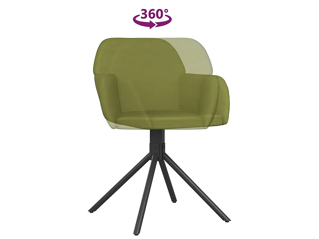 Sedie da Pranzo Girevoli 2 pz Verde Chiaro in Velluto