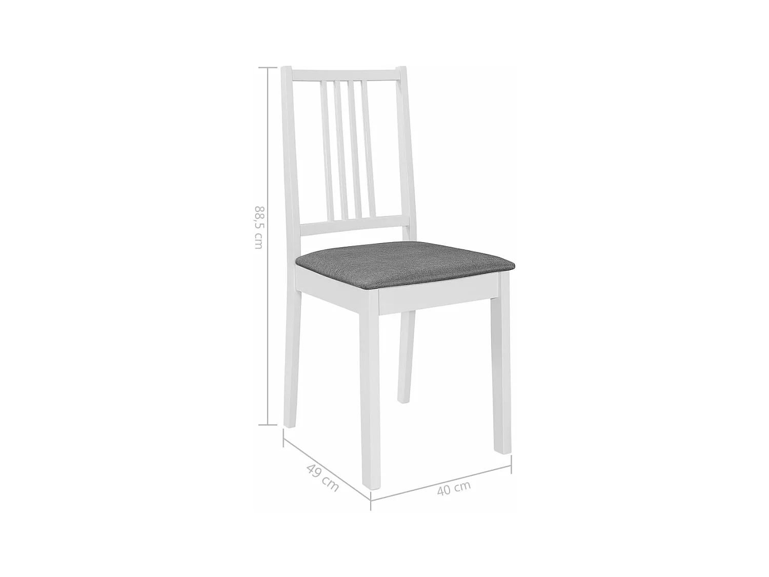 Sillas de comedor con cojines 4 unidades madera maciza blanca