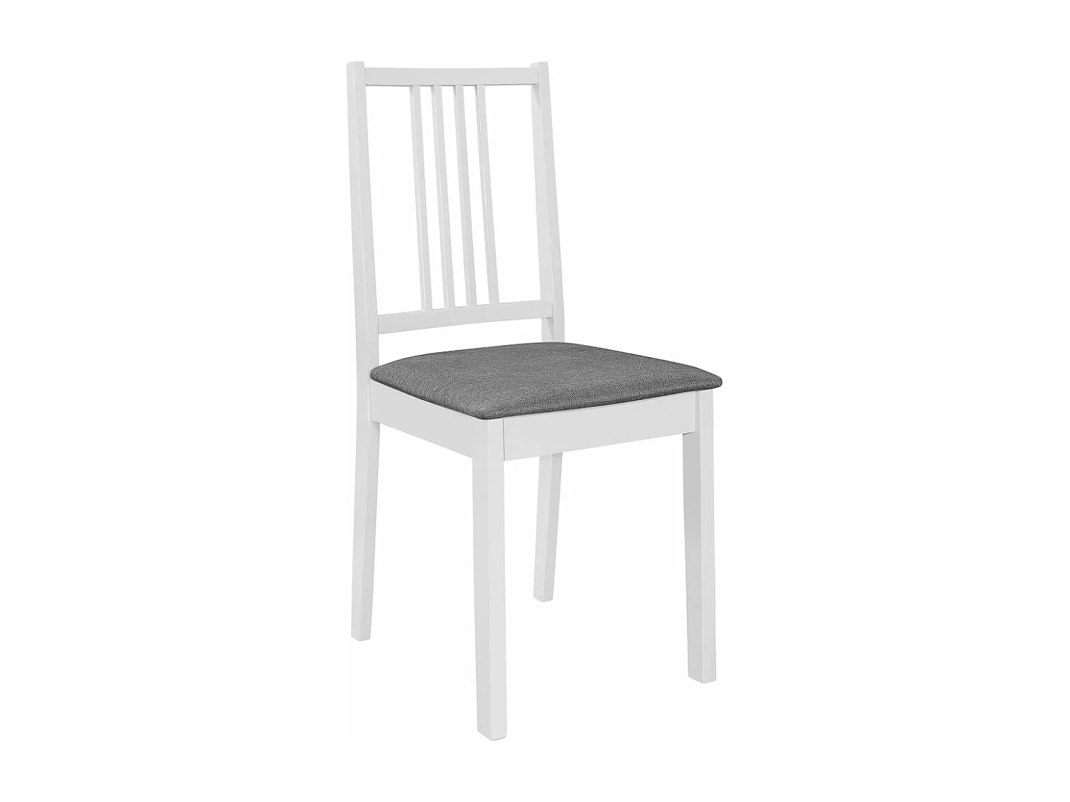 Esszimmerstühle mit Polstern 4 Stk. Weiß Massivholz