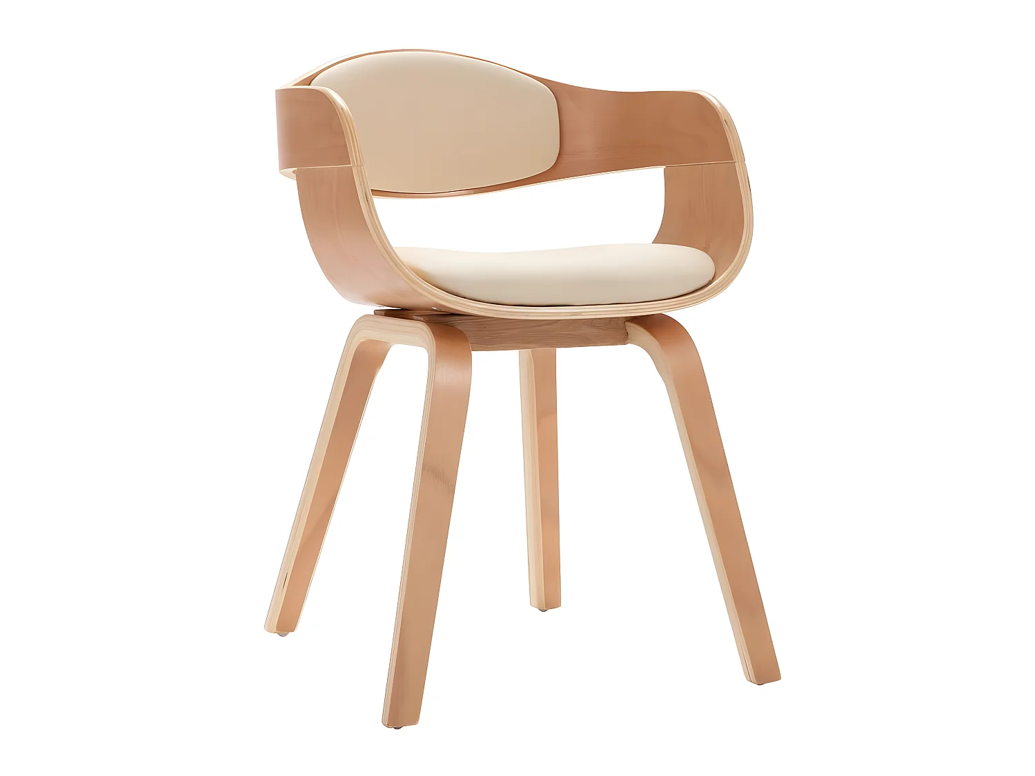 Eetkamerstoelen 4 st gebogen hout en kunstleer