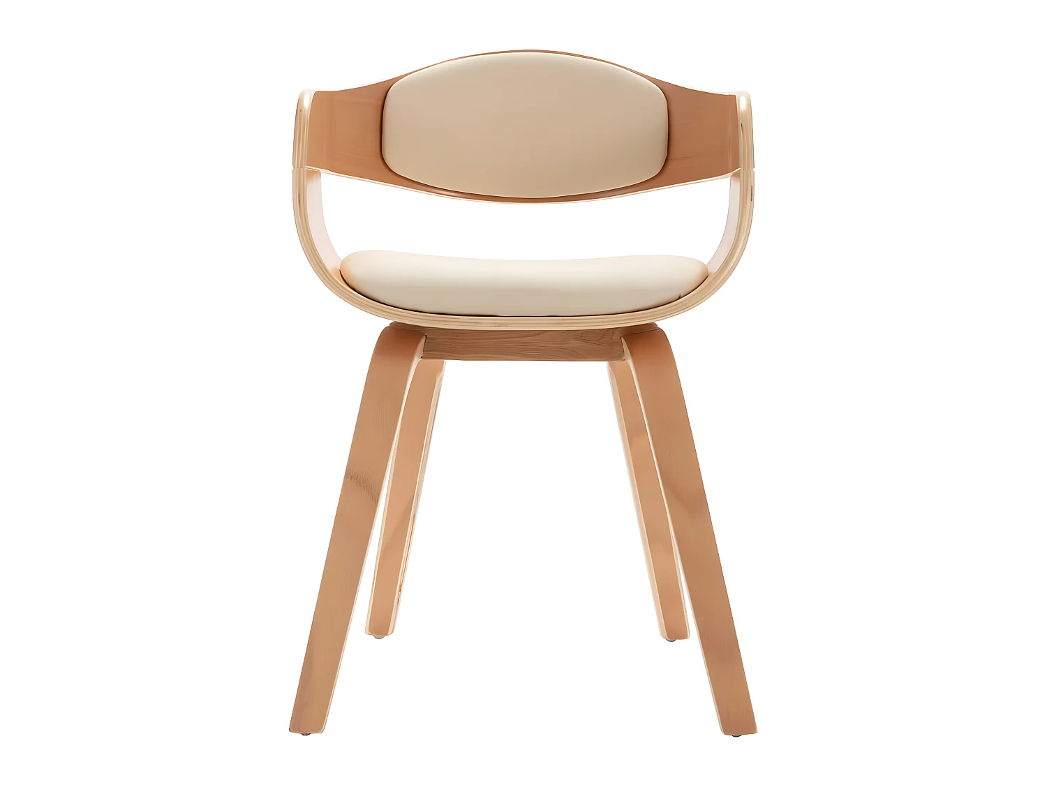 Eetkamerstoelen 4 st gebogen hout en kunstleer