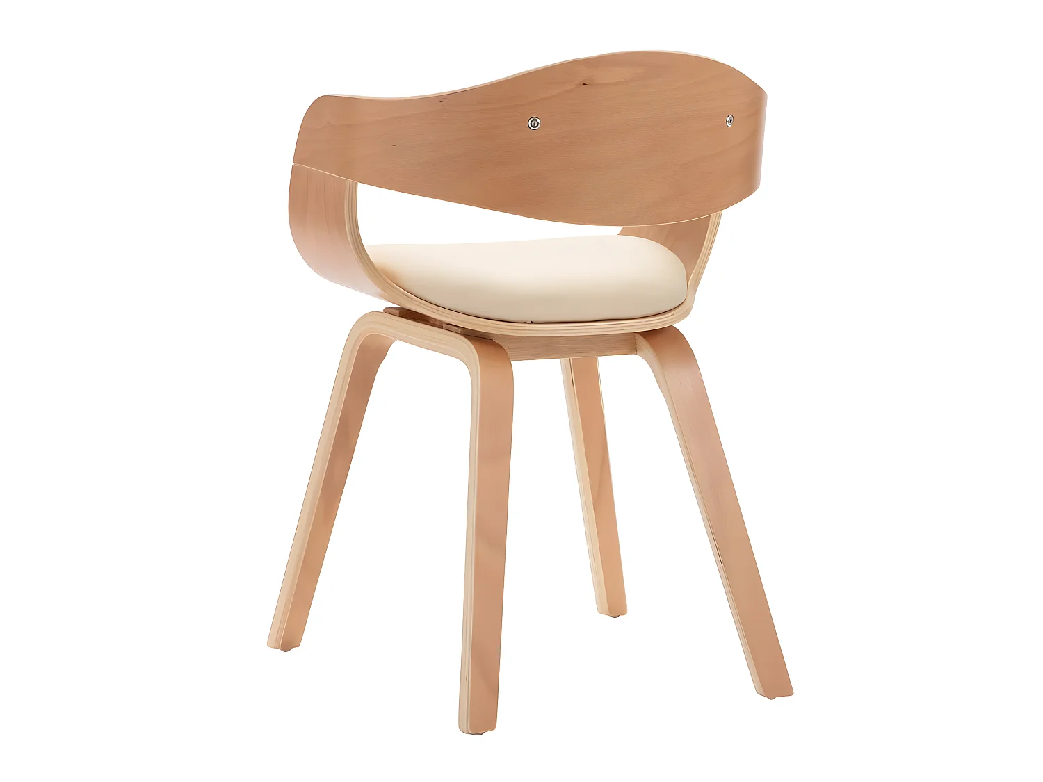 Eetkamerstoelen 4 st gebogen hout en kunstleer