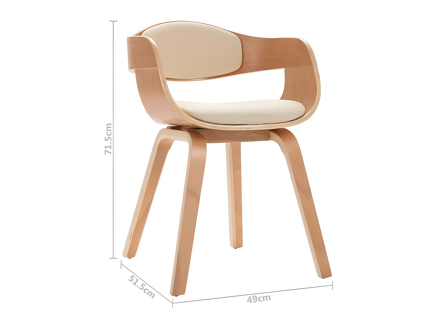 Eetkamerstoelen 4 st gebogen hout en kunstleer