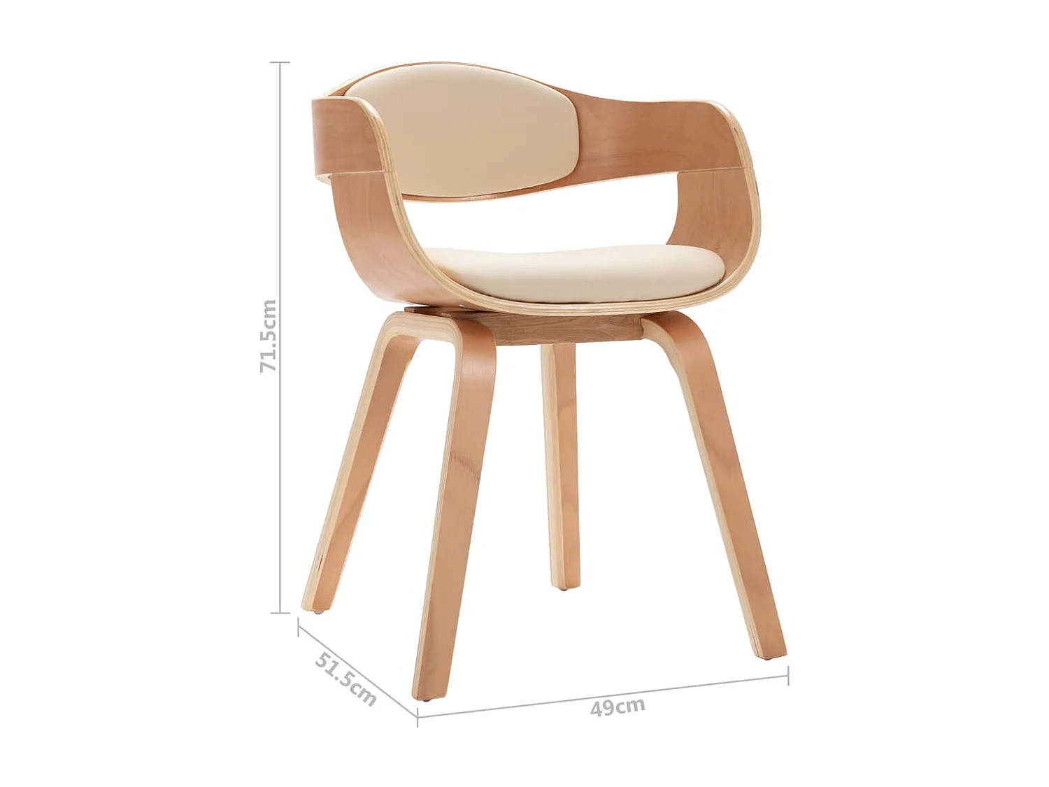 Sedie da Pranzo 4 pz in Legno Curvato e Similpelle