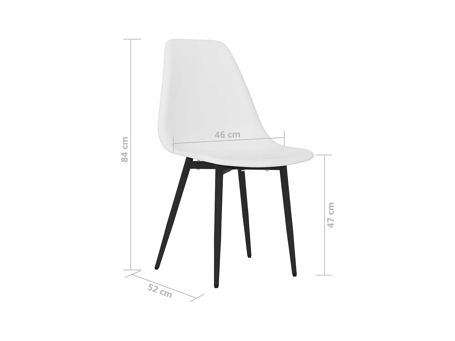 Sedie da Pranzo 2 pz Bianche in PP