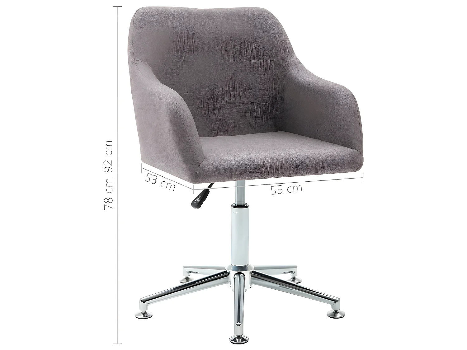 Chaise pivotante de salle à manger Taupe Tissu