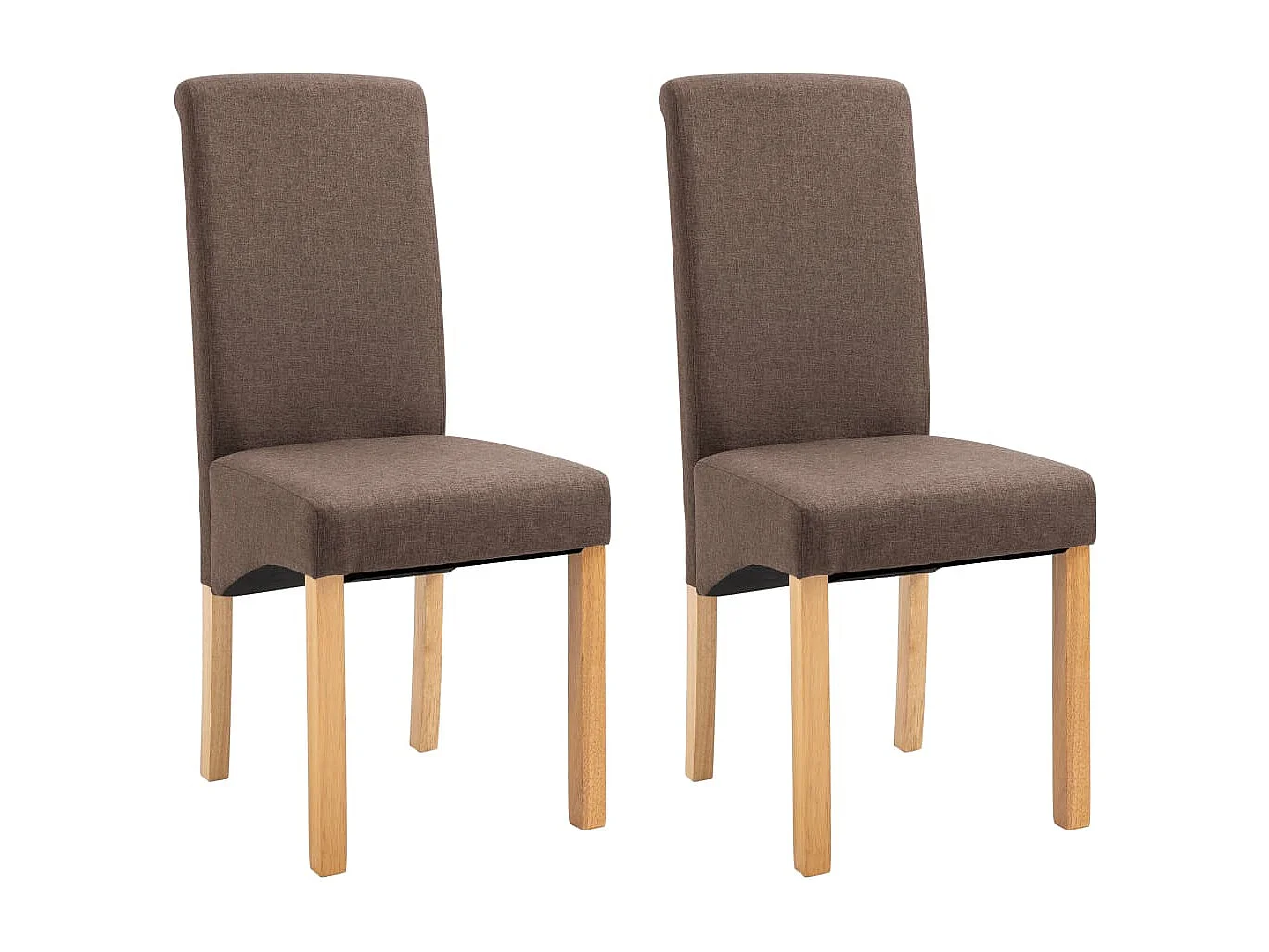 Cadeiras de jantar 2 pcs tecido castanho