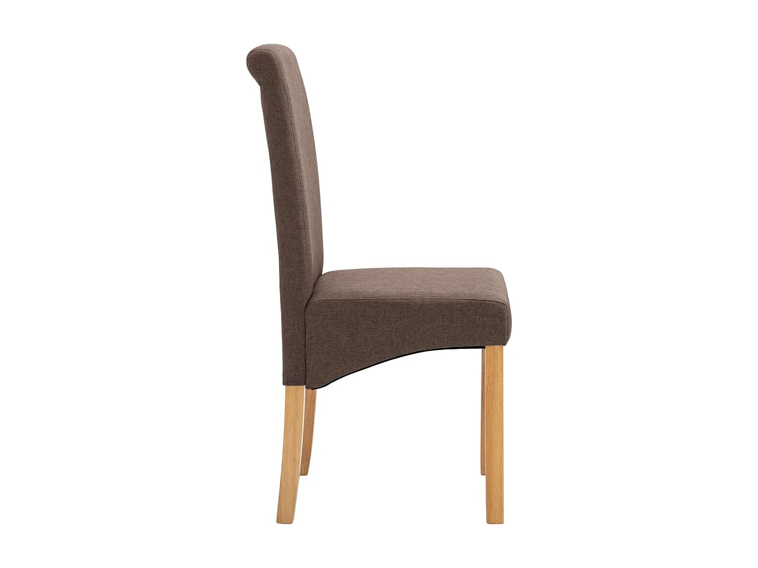 Cadeiras de jantar 2 pcs tecido castanho