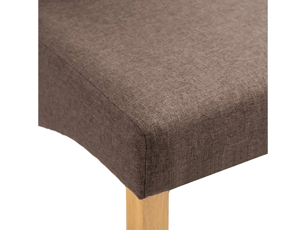 Cadeiras de jantar 2 pcs tecido castanho