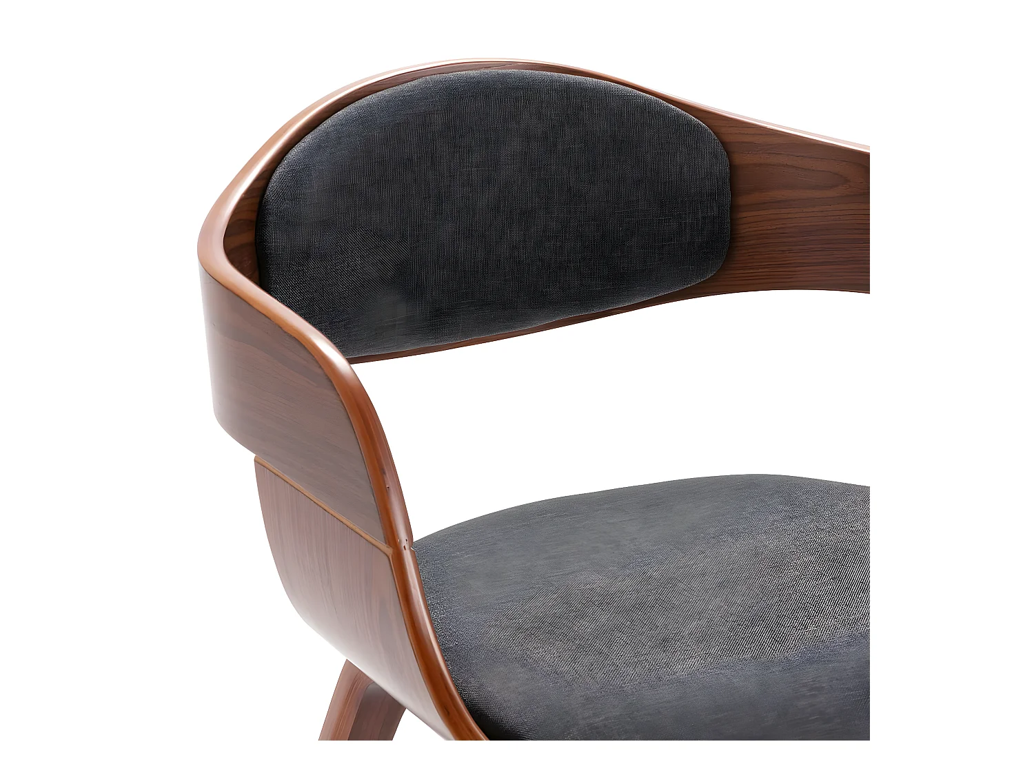 Chaises à manger lot de 6 bois courbé et tissu gris