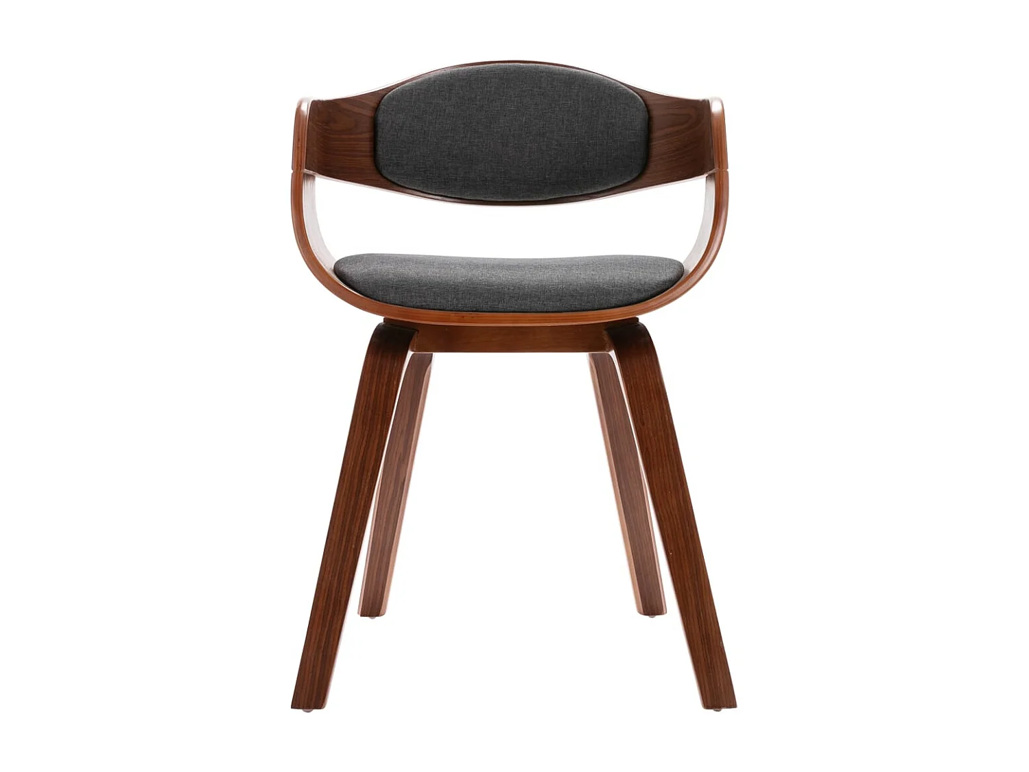 Chaises à manger lot de 6 bois courbé et tissu gris