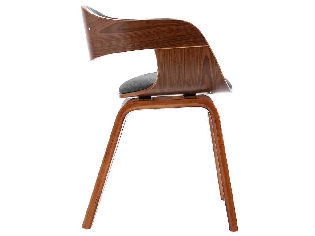 Chaises à manger lot de 6 bois courbé et tissu gris