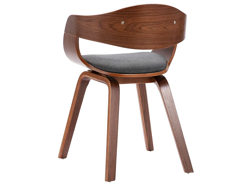 Chaises à manger lot de 6 bois courbé et tissu gris
