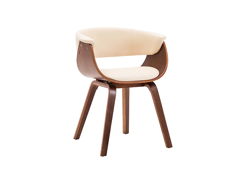 Esszimmerstuhl Creme Bugholz und Kunstleder