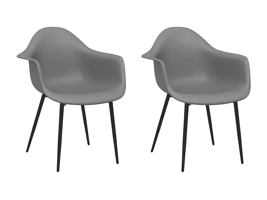Eetkamerstoelen 2 st PP grijs